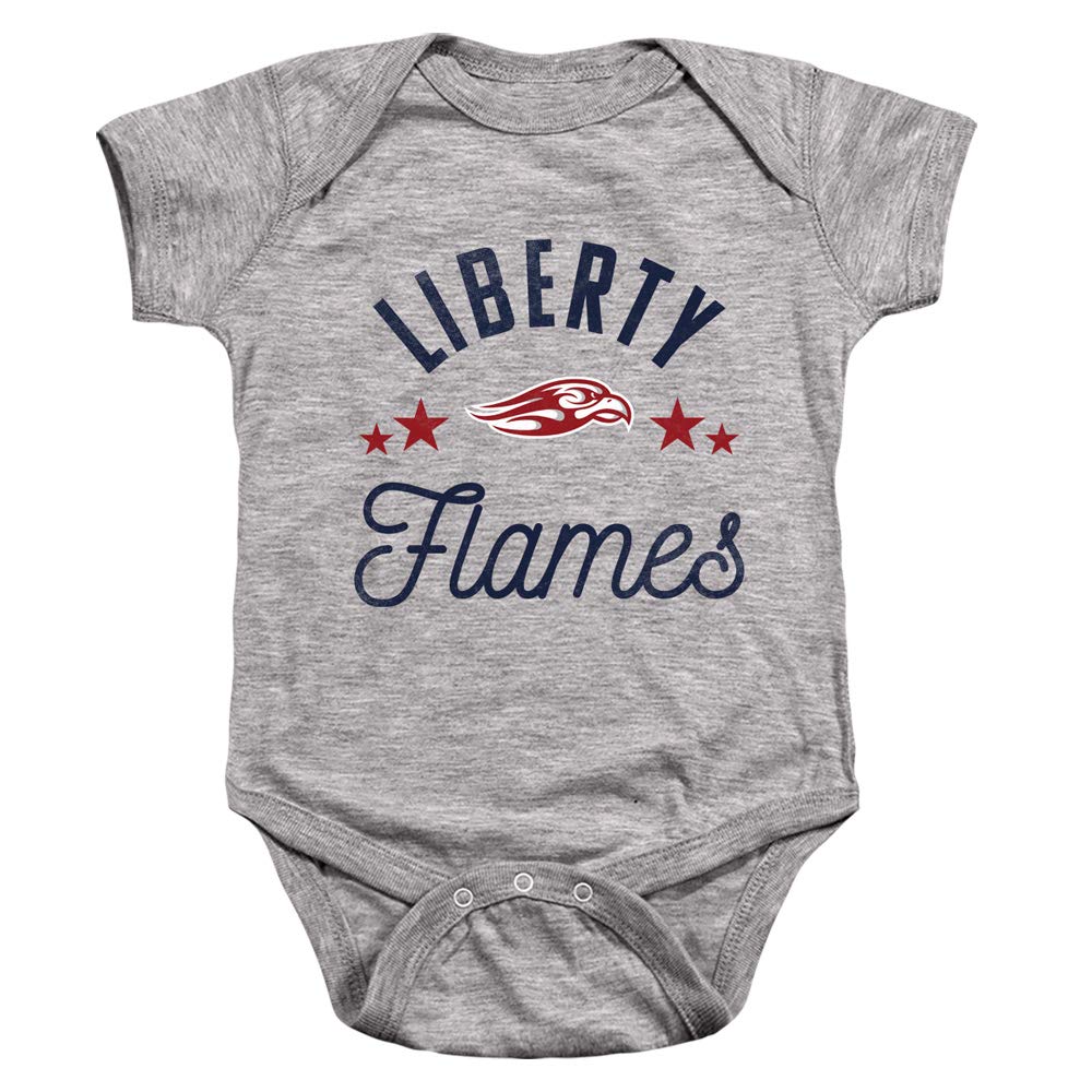 Liberty University Official Flames Unisex Infant Snap Suit for Baby,Athletic Heather, 24 Months