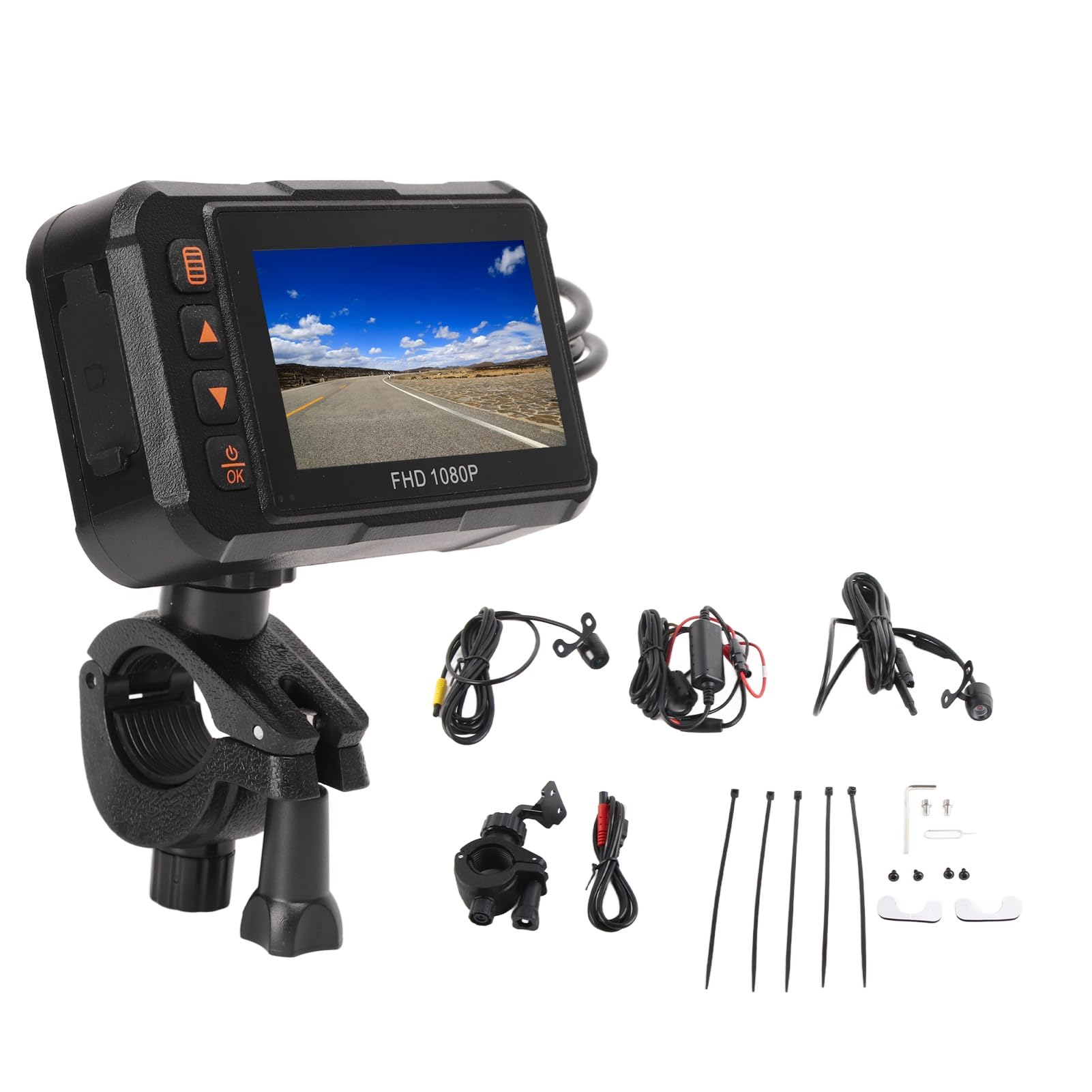 Motocyklowa, 3-calowy Ekran Motocyklowa GPS WiFi HD 1080p Przedni Tylny Rejestrator Wideo Jazdy, Nagrywanie w Pętli Wodoodporna Akcji Czujnik G Monitorowanie