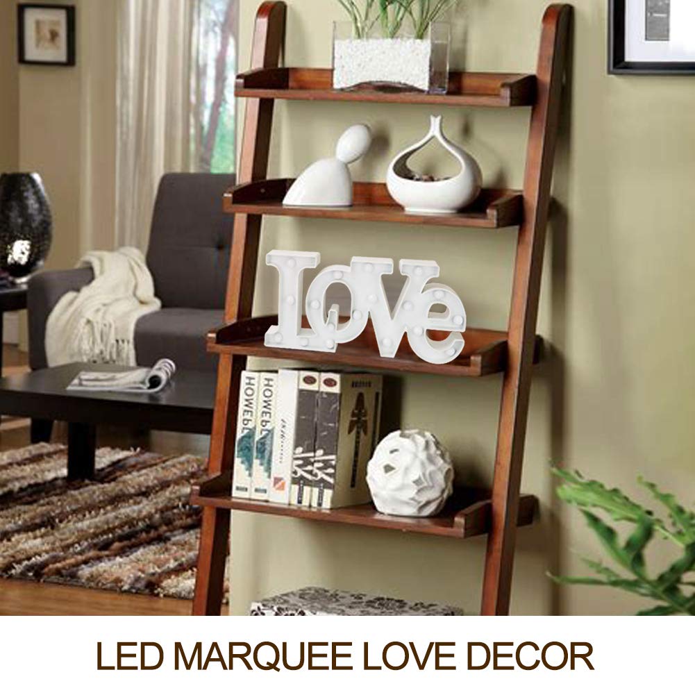 40 cm x 18 cm duże światła dekoracyjne do sypialni LOVE litery markizy LED (białe) - znak miłości na stół ścienny - dekoracje ślubne światła do kościoła romantyczne znaki do domu zaręczyny