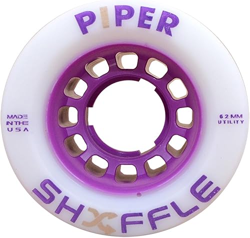 Miniatura 2 de Piper Shuffle - Ruedas de sesión de patinaje cuádruple para interiores (blancomorado)