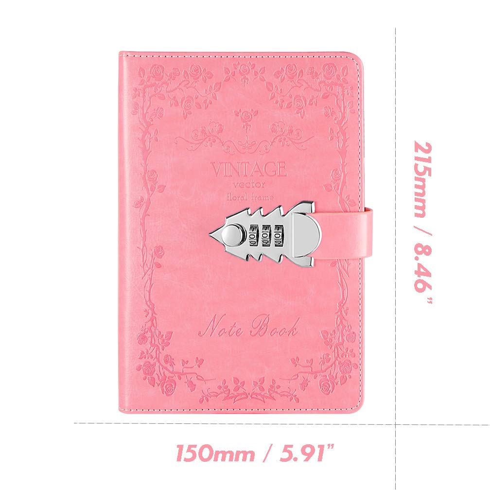 ToiM PU lederen geheime dagboek met slot, A5 notitieboek 150 * 215 mm BRON ToiM PU lederen geheime dagboek met slot, A5 notitieboek 150 * 215 mm BRON