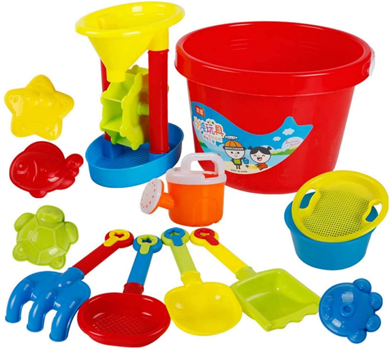 12pcs/lot Beach Bucket Play Sand Water Toys Tool Swimming Pool Bathing Beach Party Child's Play Kids Bath Toy