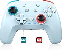 Vista 1 de FLIEEP Controlador de interruptor inalámbrico para Nintendo SwitchSwitch OLEDSwitch Lite con botón macro, función turbo de 3 niveles, vibración