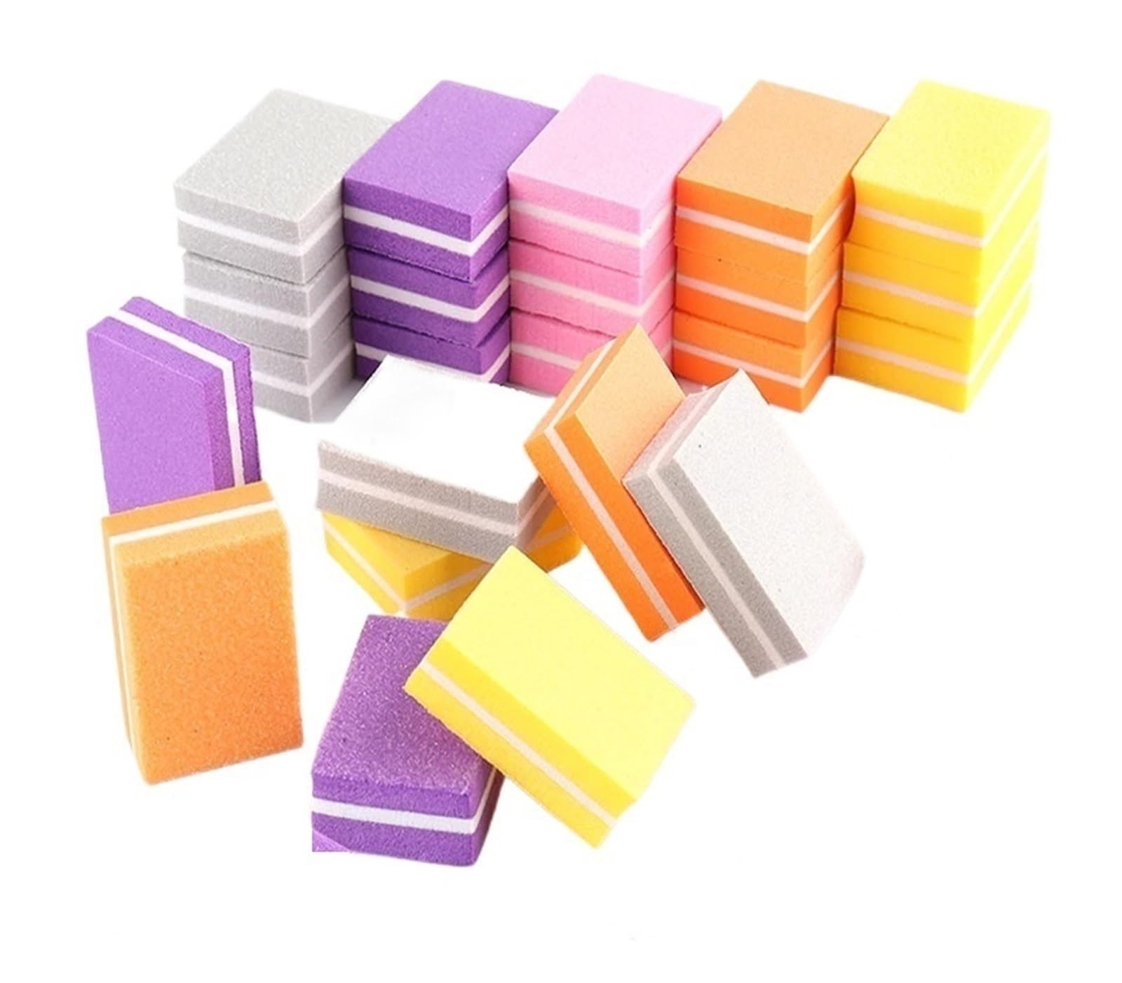 50/25 szt. Zestaw bloków papier ścierny do paznokci 180/100 szlifowanie pilniki polerowania zestaw akcesoriów manicure(Gray 50pcs)