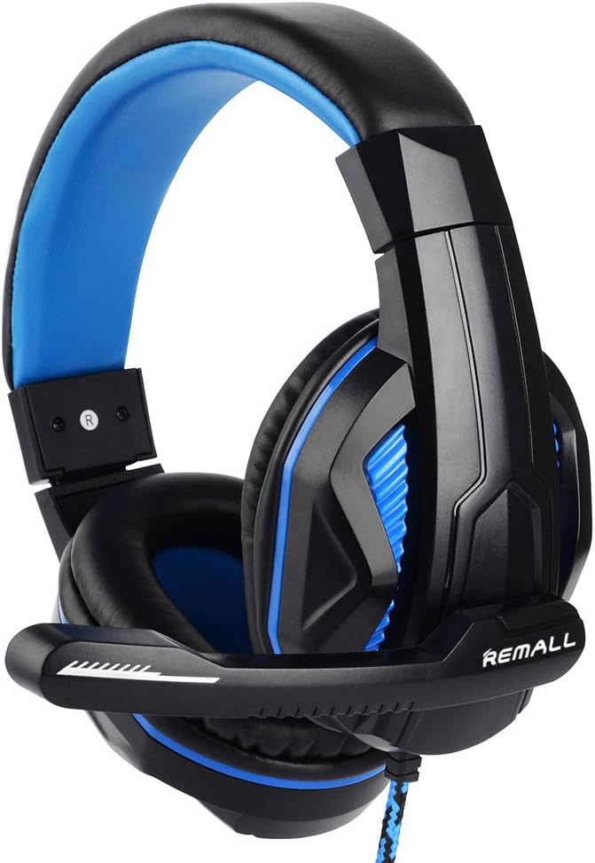 Remall 2018 New Updated Gaming Headphones,X8 3.5mm Stereo Sound Wired Professional Computer Gaming Headset with Microphone,Noise Isolating Volume Control for Pc/Mac/Phone/Table(Black Blue)
