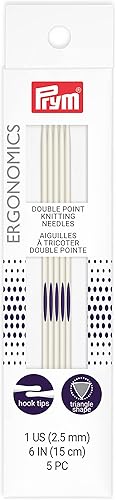 Miniatura 4 de Prym Agujas de punto doble de 6 pulgadas, agujas de tejer US 1 (0.098 in), color blanco alabastro, 5 unidades