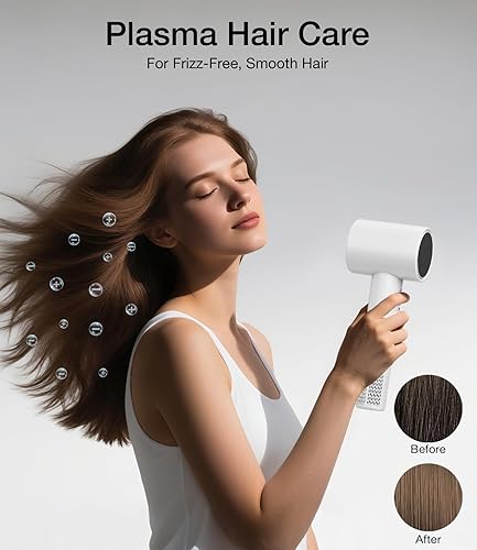 Miniatura 4 de YALICE Secador de pelo inalámbrico recargable con pantalla digital, secador de pelo de viaje de 15000 mAh con boquilla magnética, secador de pelo