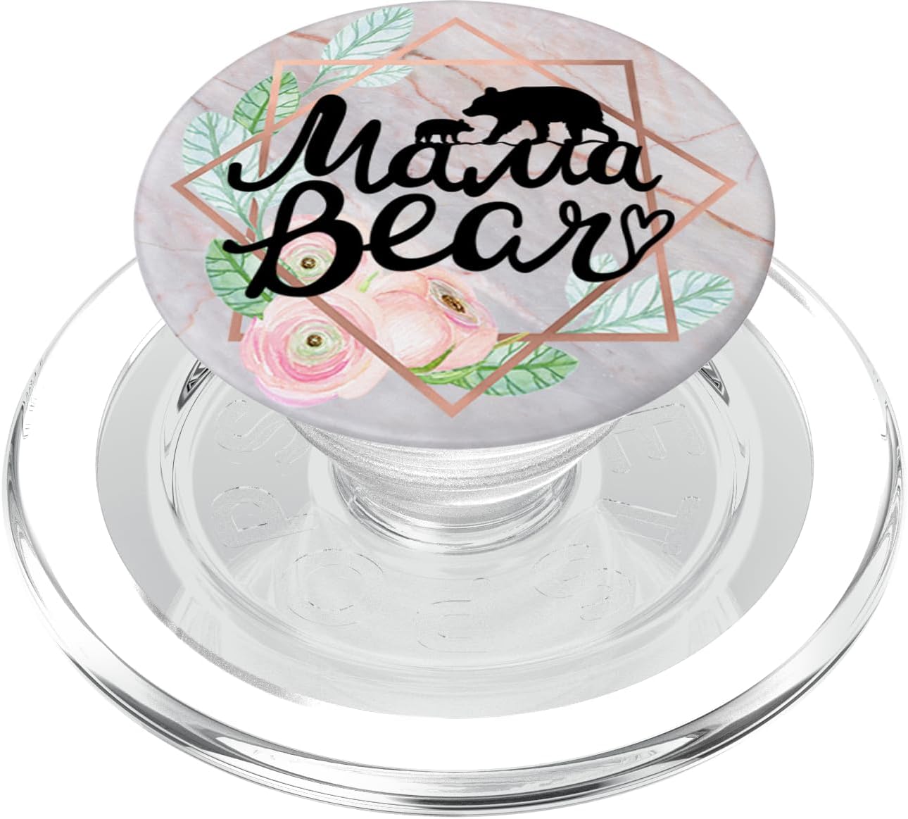 Mama Bear Mom Gift Rose Pink PACC125 PopSockets PopGrip: Swappable Grip for Phones & Tablets PopSockets PopGrip for MagSafe