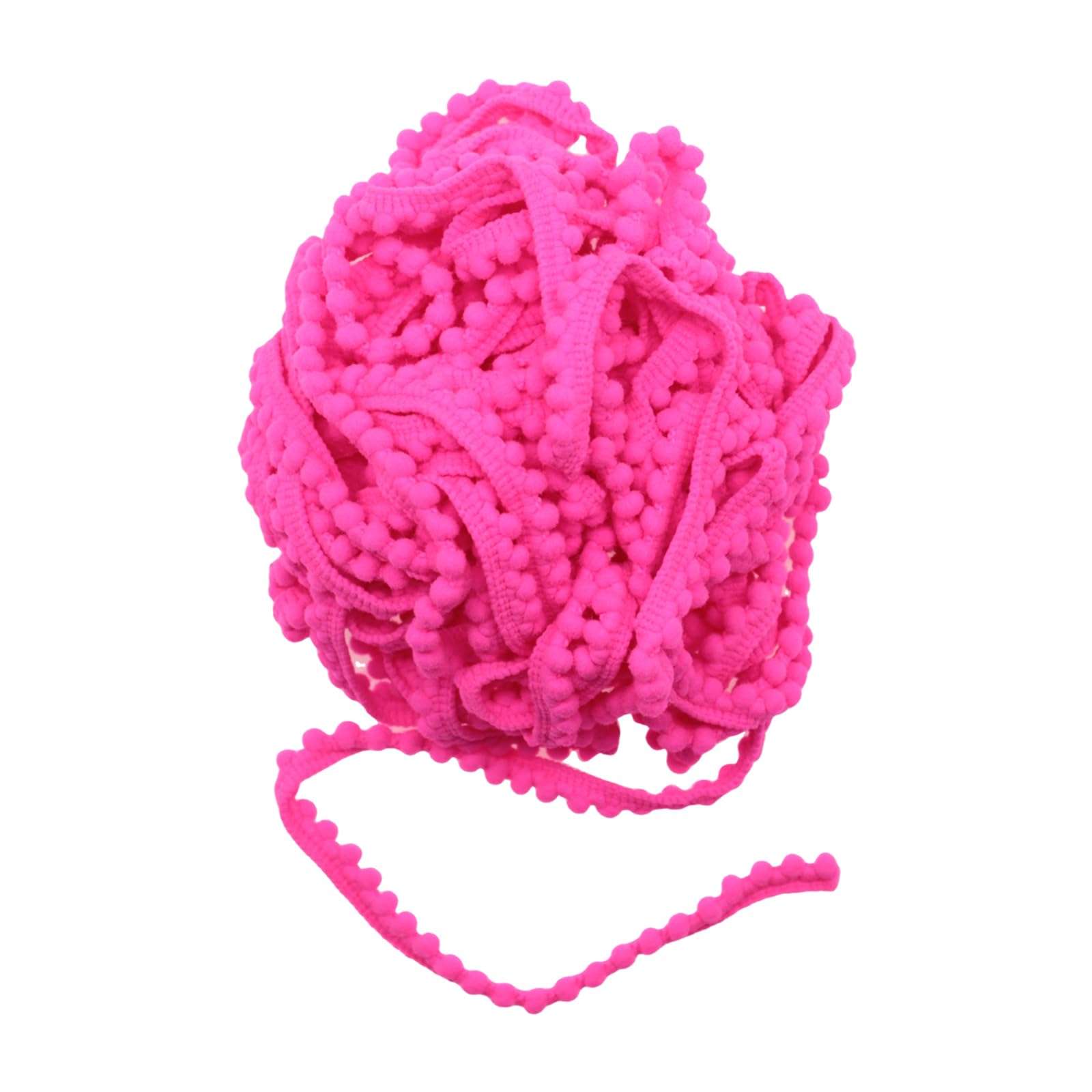 Yalulu Rose Red 10 Yards Mini Pom Pom Tassel Pompom Trim Balls Fringe Ribbon Trimming Curtains Apparel Diy Craft Sewing Supplies (Rose Red)
