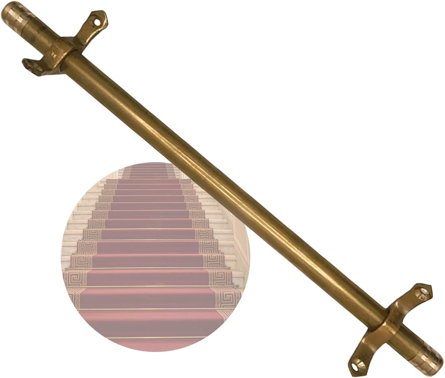 Brass Stair Carpet Rods, Stair Pressure Carpet Pole, 20-50 inch Adjustable Cuttable, Rods for Fixed Stair Carpet(10pcs,40in(102cm))