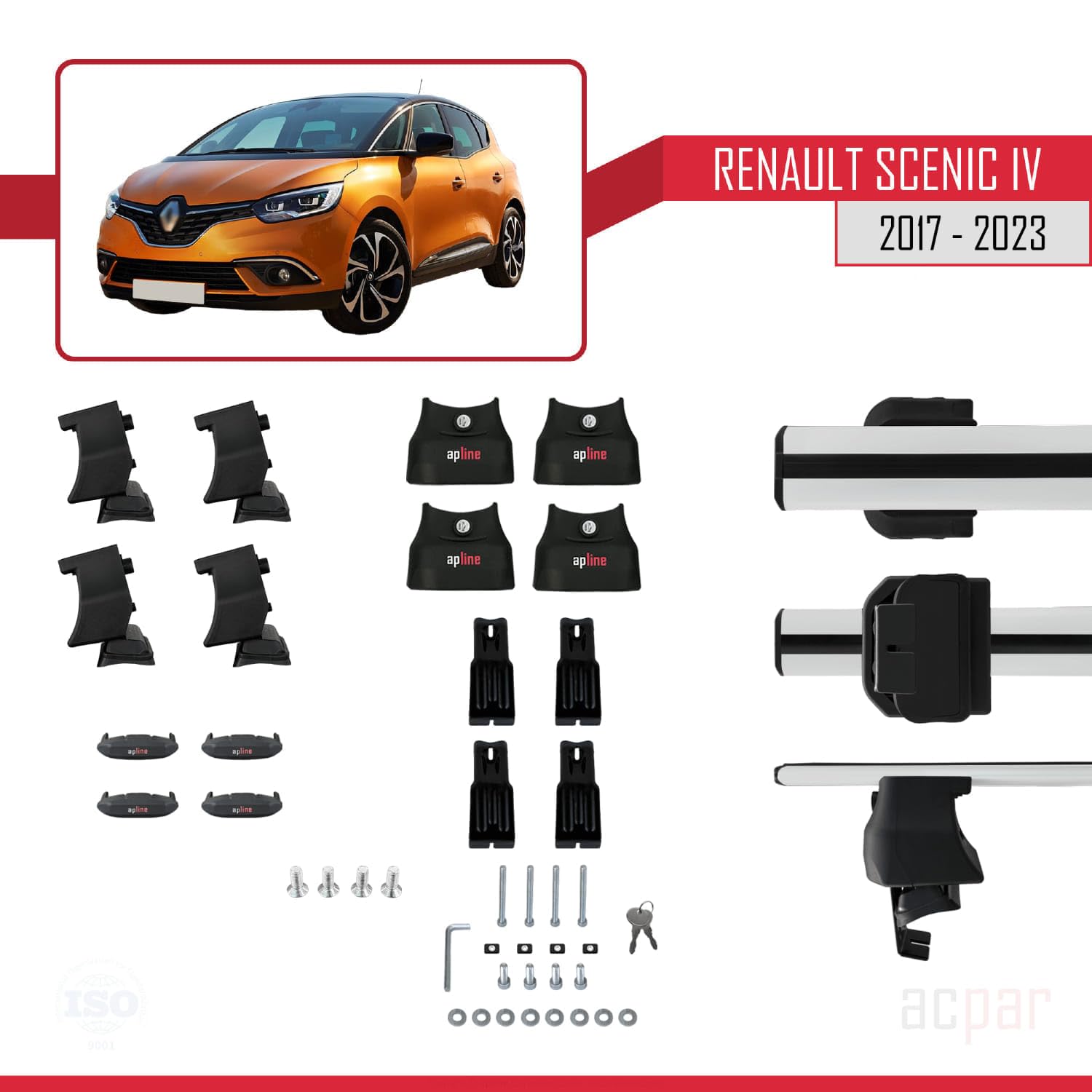 G3 Menabo Aluminium Dachträger Für Renault Scenic IV (Bj. 2018) – Zugelassen, Made In Italy G3 Menabo Aluminium Dachträger Für Renault Scenic IV (Bj. 2018) – Zugelassen, Made In Italy