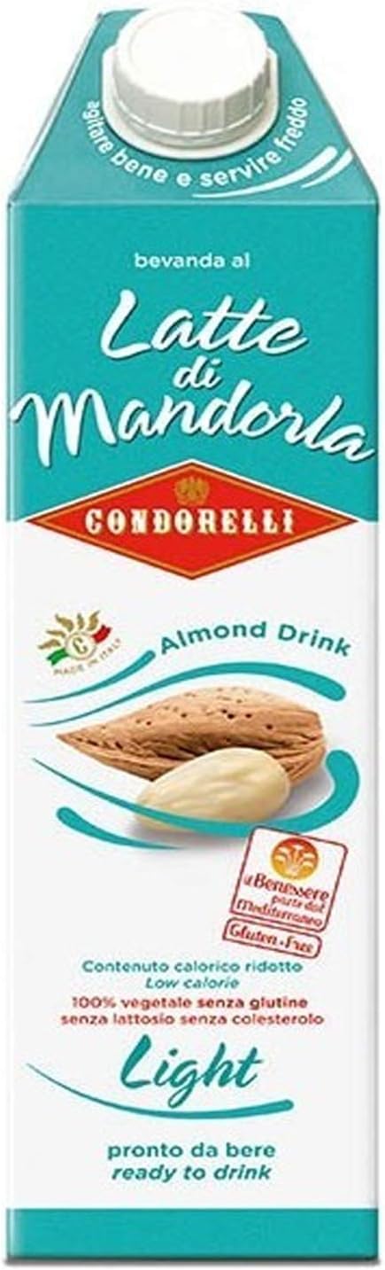 Condorelli Bevanda di Mandorla Light Leichte almond drink, Erfrischendes Mandelgetränk, soft drink 6x1lt+ Italian Gourmet polpa 400g