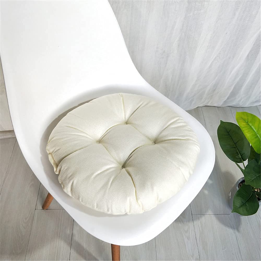 FHKBQ Treer Round Padded Seat Cushion,Chair Seat Pads For Indoor Outdoor Garden Patio Kitchen & Office Chairs (Beige,50x50x9cm)