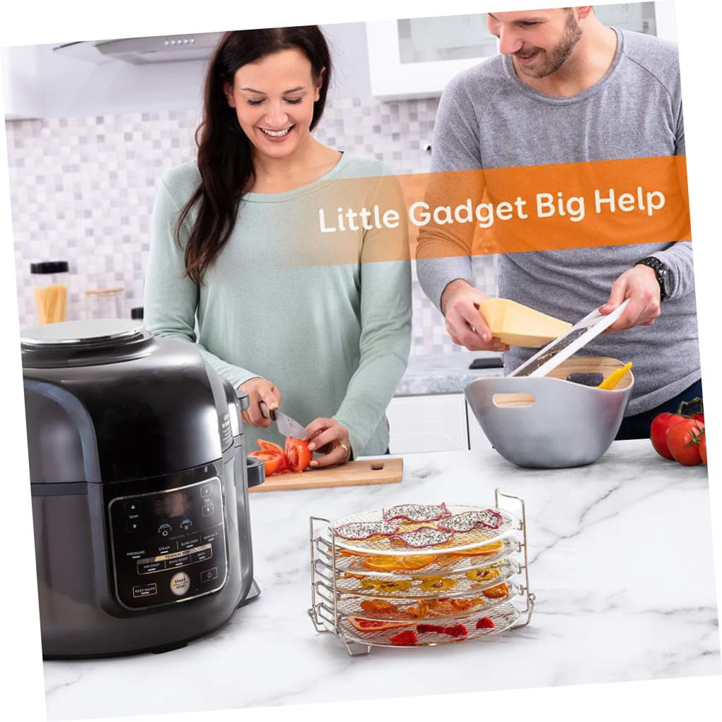 Alipis Supporti Friggitrice Ad Aria in Acciaio Resistente Strati Rack Disidratatore Impilabile Per Friggitrice Foodi e Accessori Cottura Salubri e Anti-ruggine