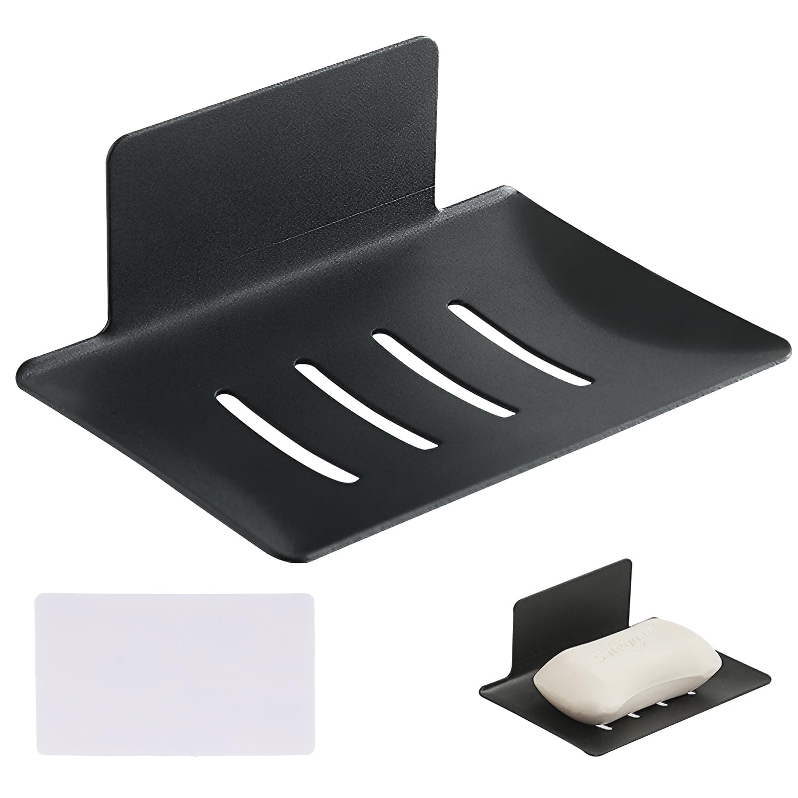 Porte-savon Noir - 1 Porte-savon Sans Perçage - Robuste