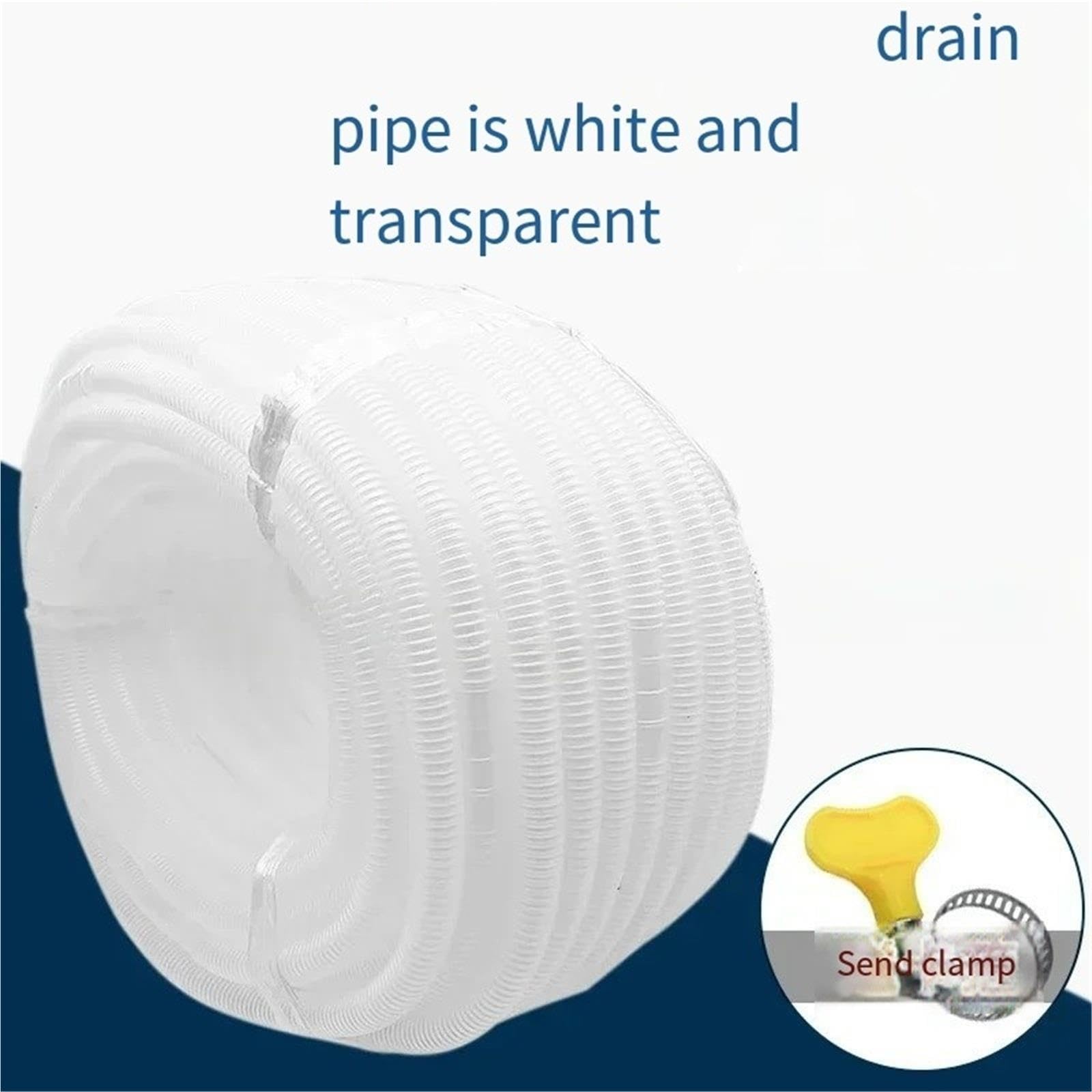 Tubo Di Scarico for Lavatrice, Tubo Corrugato for Drenaggio Aria Condizionata Tubo Di Plastica Tubo Di Scarico for Lavatrice Interfaccia Universale Da 18 Mm(10 meters)