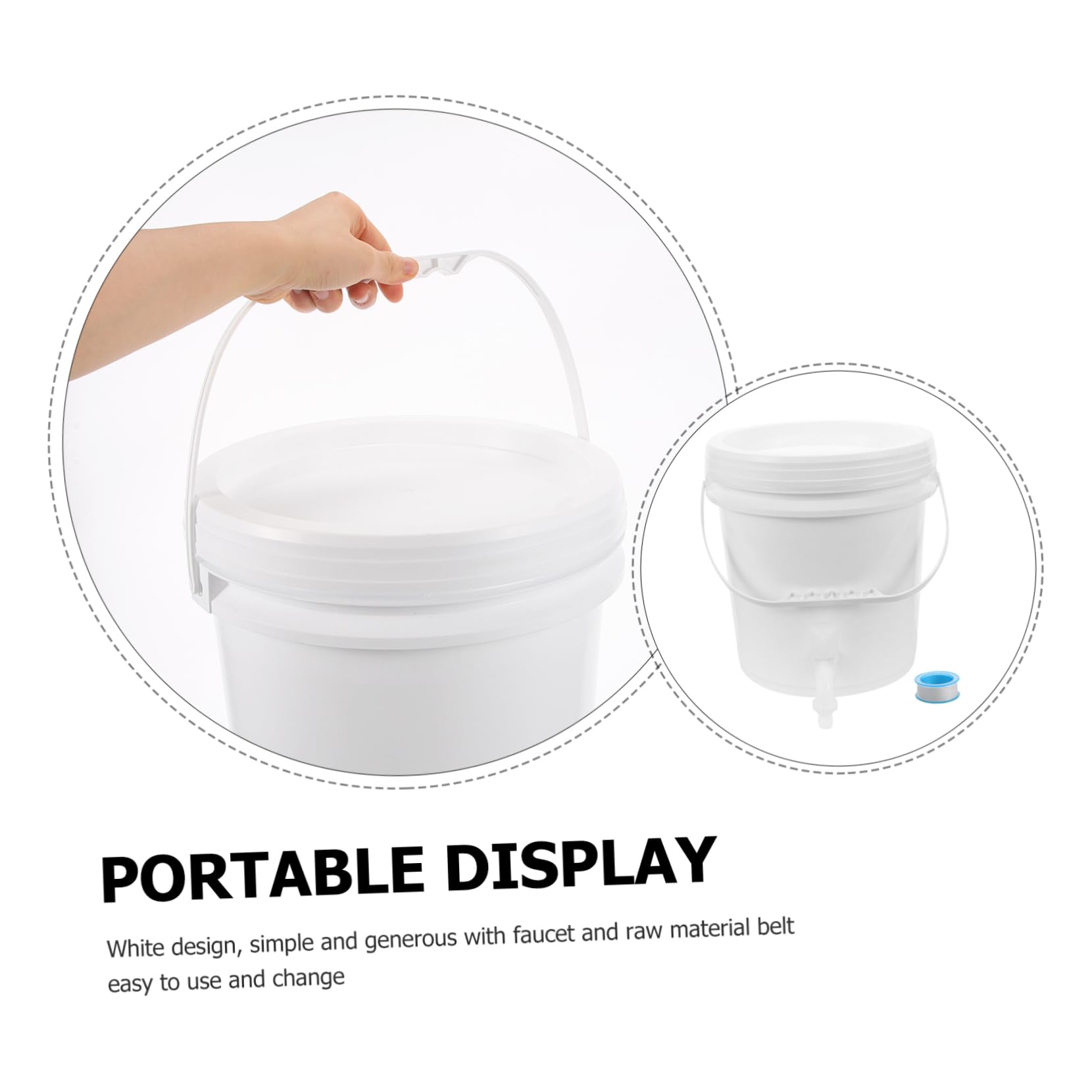 Contenedor de Agua para Exteriores con Grifo, 10l Plástico Blanco