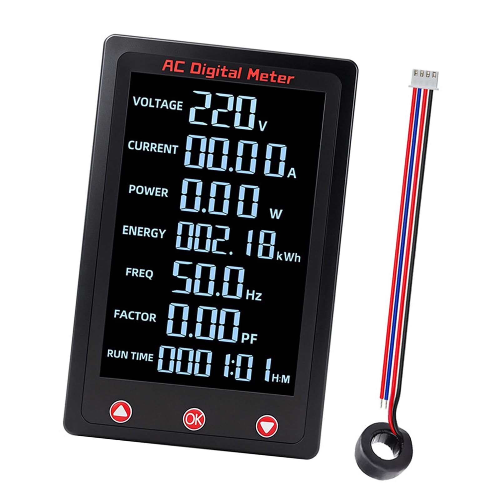Hsioluted With Closed Transfor Digital Energy Monitor With Overload Alarm And Data Storage For Power Frequency Measurement Electrical Tester