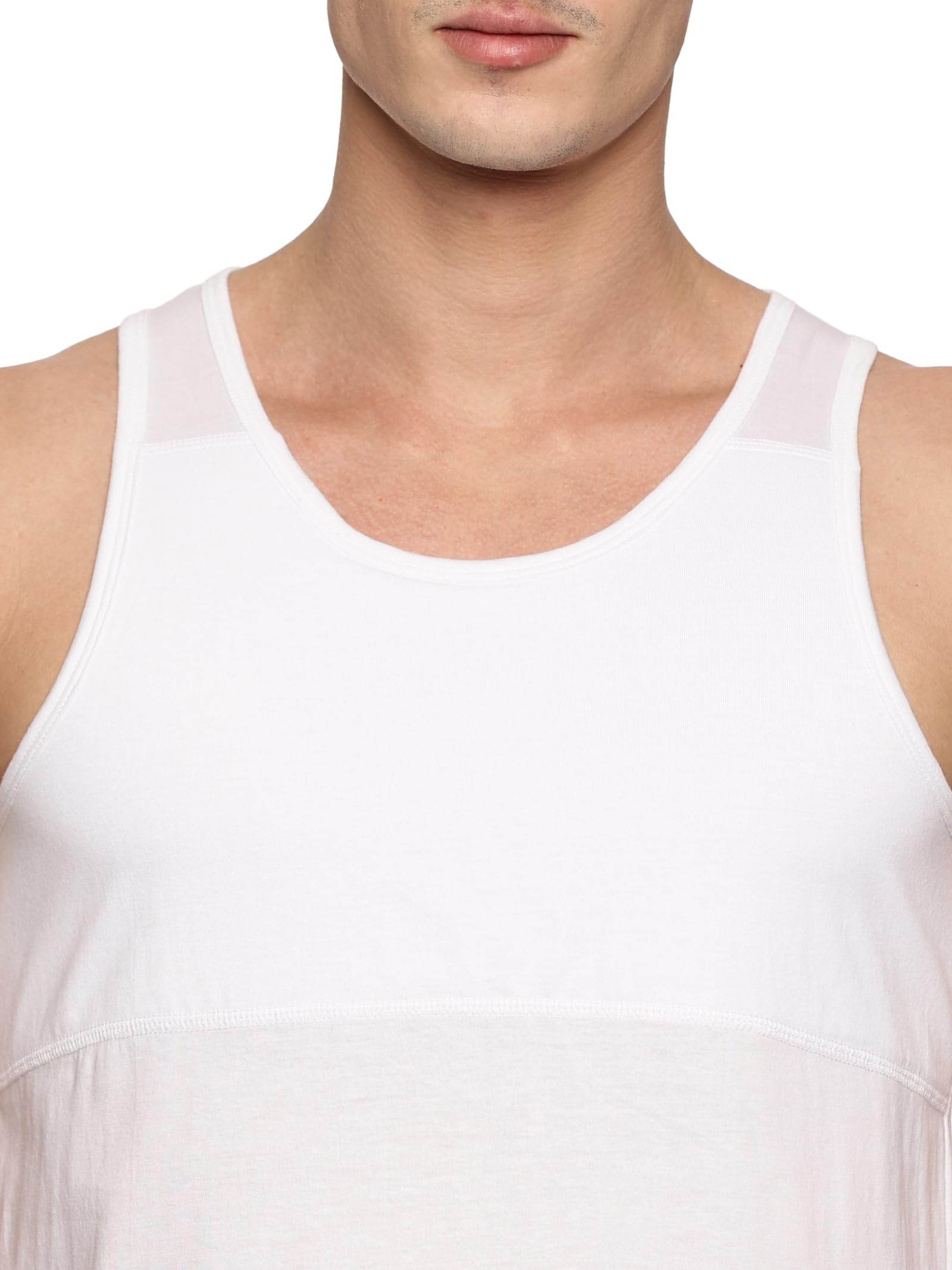 KIKWIT Cotton Men's Chest Compression Vest To Hide Gynecomastia Moobs Shapewear, Compression Chest Binder For Men To Hide Moobs (White, 2XL) 2