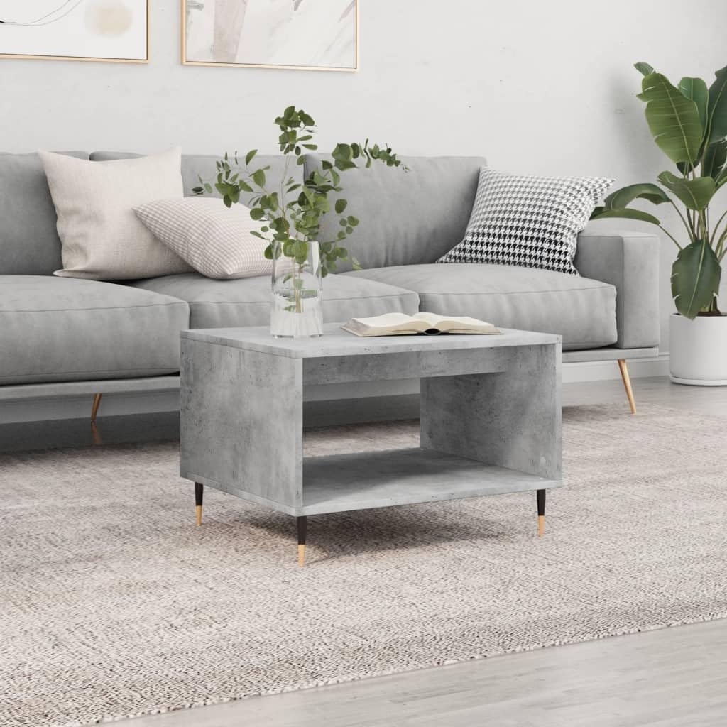 Homgoday Tavolino da caffè grigio cemento 60 x 50 x 40 cm, tavolino in legno ingegnerizzato, tavolino da tè per soggiorno, sala di accoglienza degli ospiti, camera da letto e ufficio 248 mobili