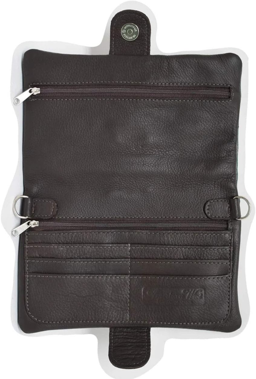 American West Handcrafted Full‑Grain Leather Grab and Go Foldover Crossbody with Built‑In Wallet Organization | Built in Wallet