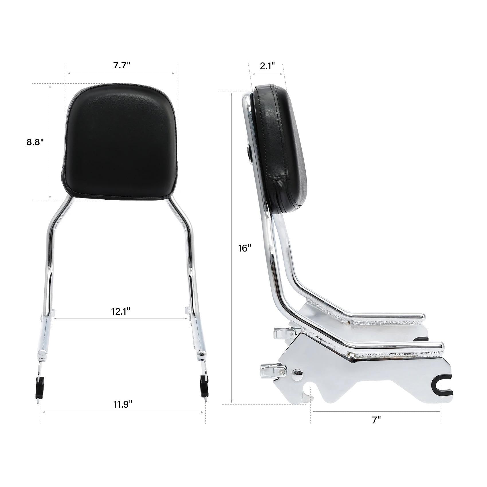 Per Softail Low Rider FXLR 2018-2020 2019 Schienale Verticale Per Moto Sissy Bar Con Imbottitura