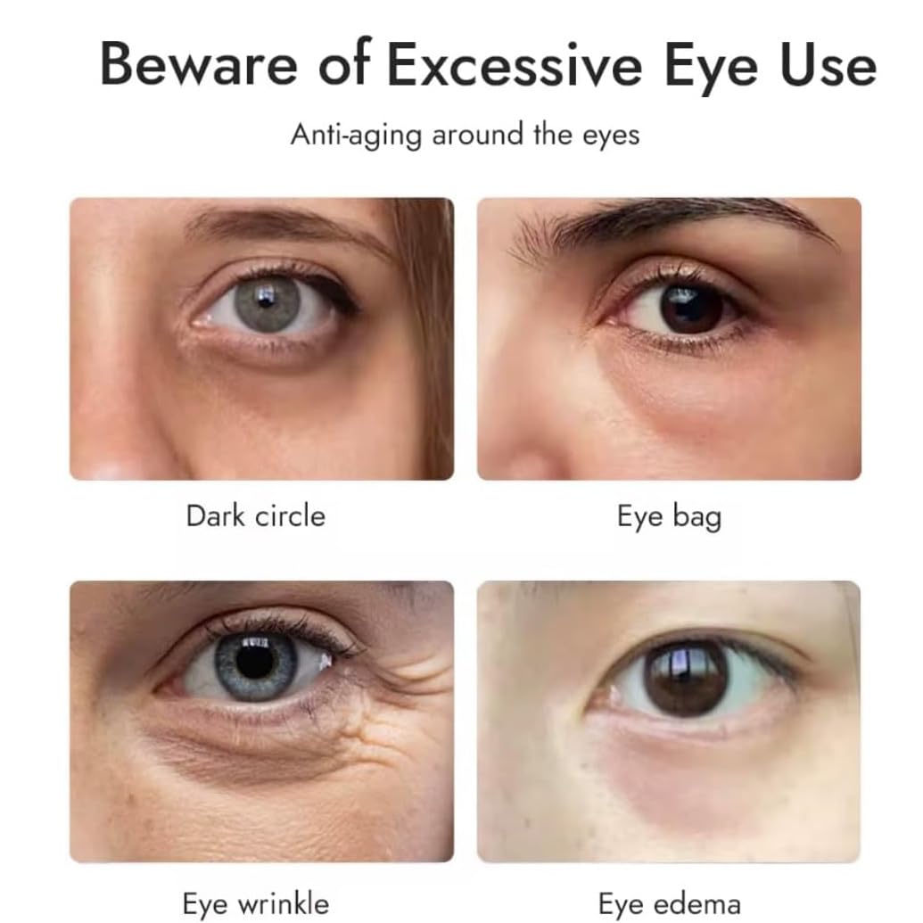 Eye LED Red Light Therapy, EMS Eye Massager, Appareil de Traitement Anti-âge des Yeux pour Les cernes, Les Poches dans Les Yeux, l'inflammation, Les Rides des Yeux