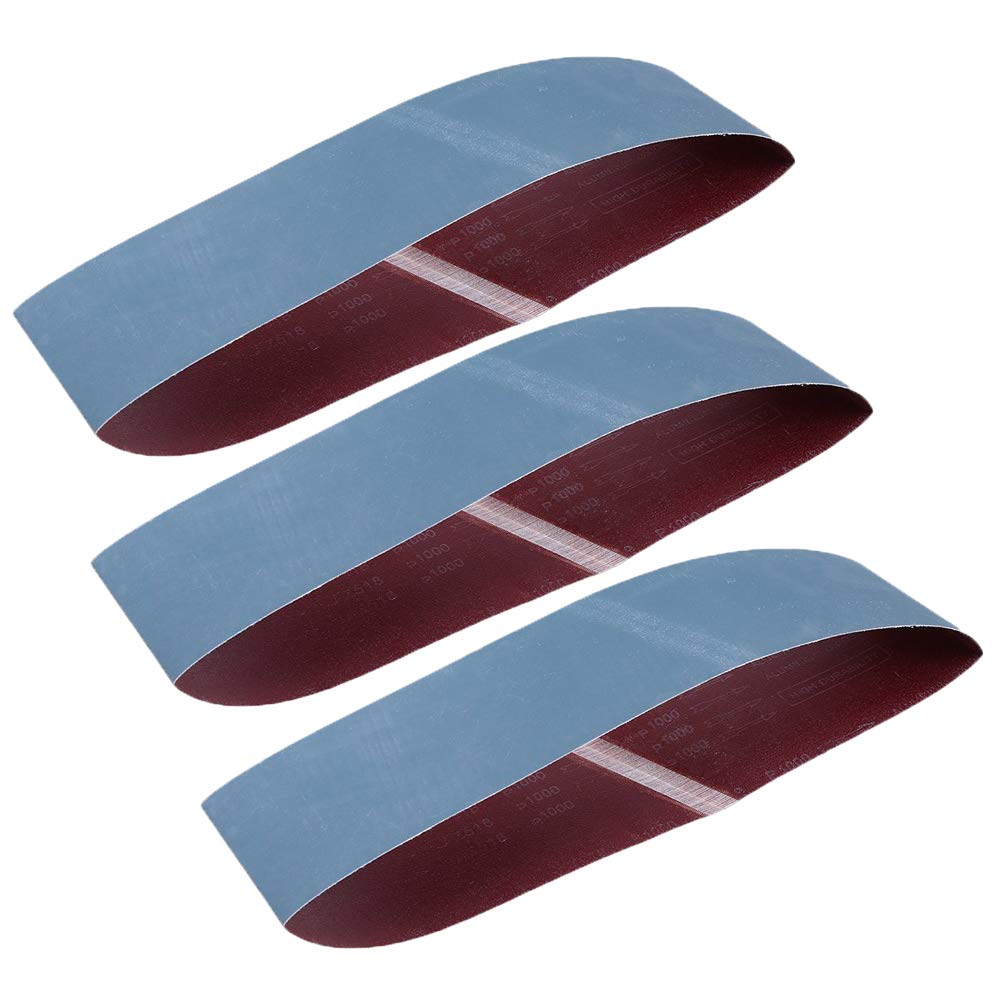 CENGOOD 3 Pack Sanding Belt 4 x 36-inch 1000 Grit Aluminium Oxide Metal Grinding