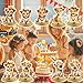 9 Pcs Lion Honeycomb Centerpieces Lion Animals Table Decorations Lion Birthday Party Decorations Lion Baby Shower Decorations for Boy Girls Birthday Party
