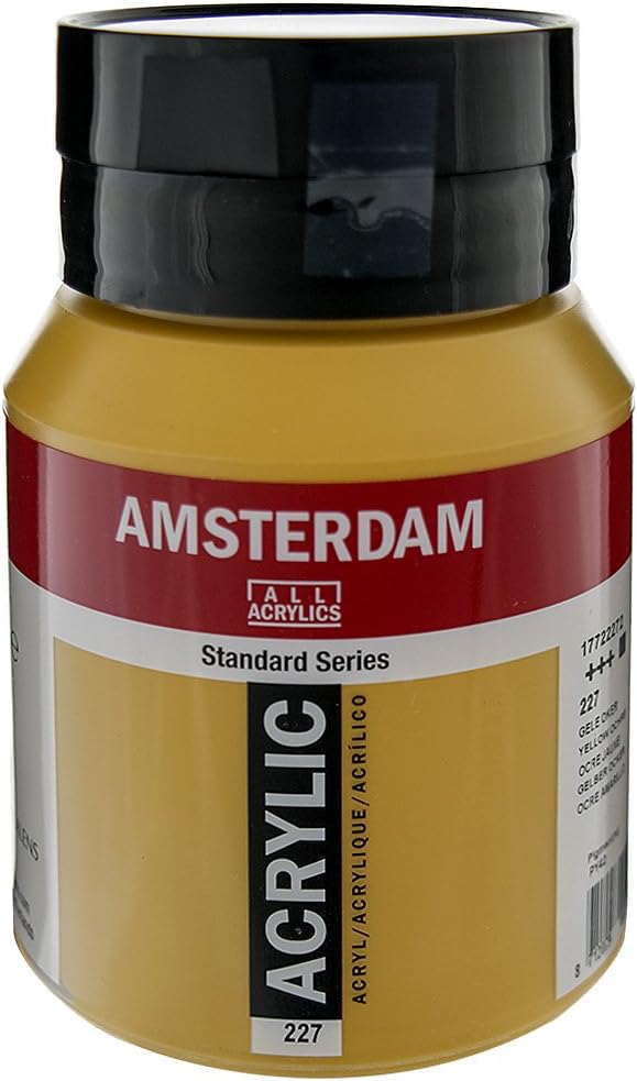 Amsterdam Standard Series Acrylic Jar 500 ml Yellow Ochre 227 (17722272), 500 ml (Pack of 1)