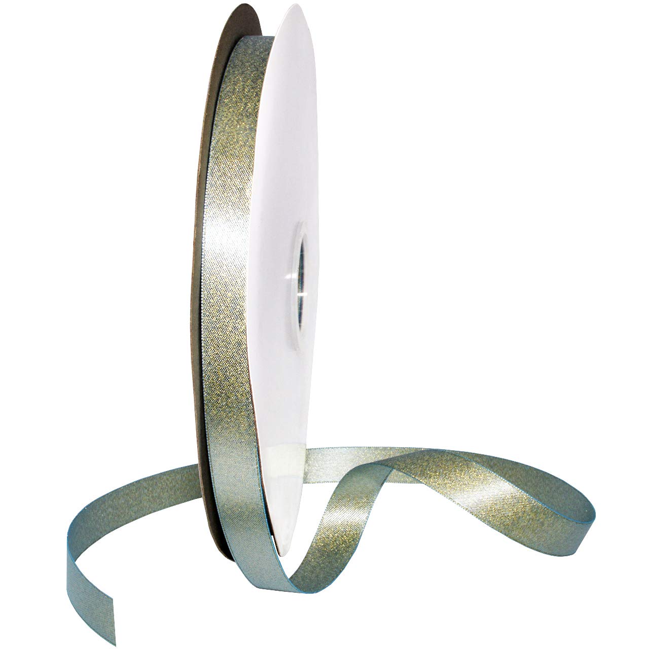 Ruban 5/8 inches bleu topaze Morex Ribbon 8866.16/00-007 de 100 yd