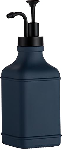 Enra Dispensador de jabón de vidrio, dispensador de jabón de baño de pegamento de 17 onzas, dispensadores de jabón líquido de manos modernos con