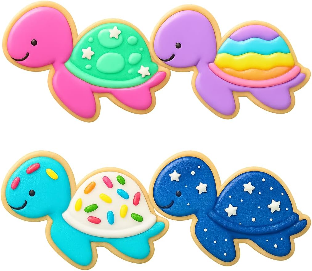 Mighty Gadget Baby Cartoon Turtle Cookie Cutter & Stamp - 4x2.8" Cute Design for everyone' Parties (Random Color) image 4