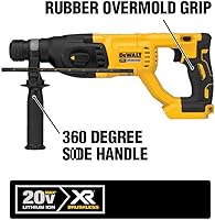 Vista 2 de DEWALT Taladro de martillo rotativo MAX XR de 20 V, mango en D, 1 pulgada, solo herramienta con gafas de seguridad (DCH133B y DPG82-11C)