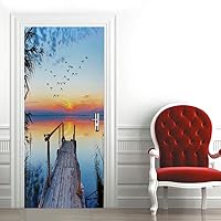 Vista 84 de 3D Pegatina de pared adhesiva para puerta - Poster de película de escaleras antiguas Premium PVC impermeable para pared de dormitorio y sala