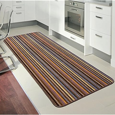 NEW BEIGE COLOUR MODERN WASHABLE NON SLIP KITCHEN UTILITY HALL LONG RUNNER DOOR MAT RUG (5 (66x225cm) Cover