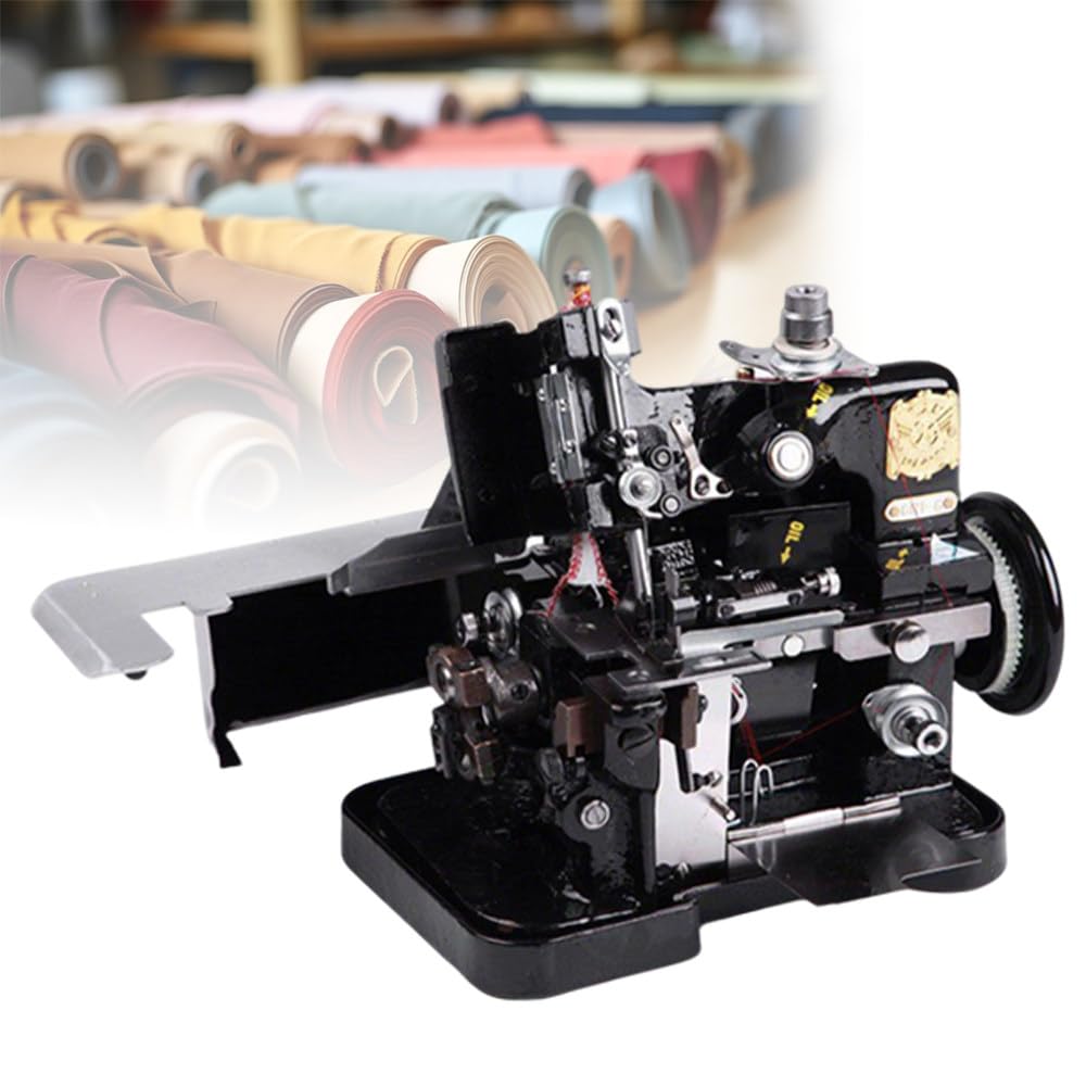 ShaiVrissian High-Speed Industrial Overlock Sewing Machine,Machine Serger Industrial,Auto Fabric Trimming,Presser Foot Lift 4mm,For Thick Fabrics and Professional Seam Finishing Black