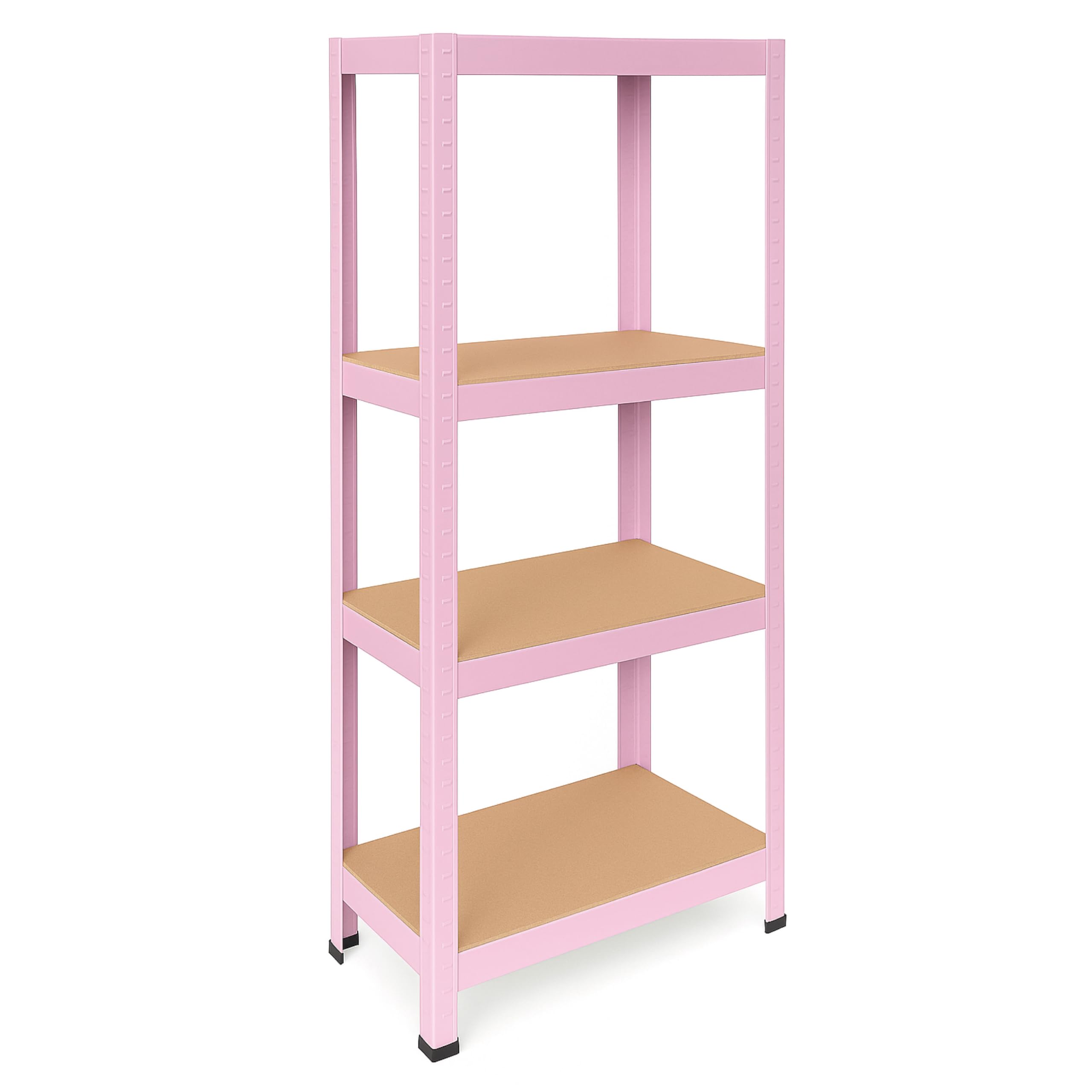 OcioDual Schwerlastregal Rosa Tiny, Haushaltsregal, Kellerregal, Standregal, Metallregal, 150x60x30cm, Regal Keller, Regale für Kellerraum, Küchen Organizer Regal, 240kg, 4 MDF-Regale Sonstiges