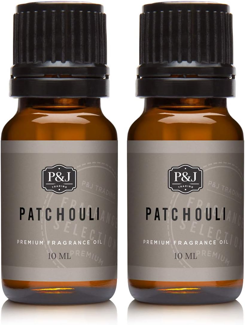 P&J Fragrance Oil | Patchouli Oil 10ml 2pk - Candle Scents for Candle Making, Freshie Scents, Soap Making Supplies, Diffuser Oil Scents