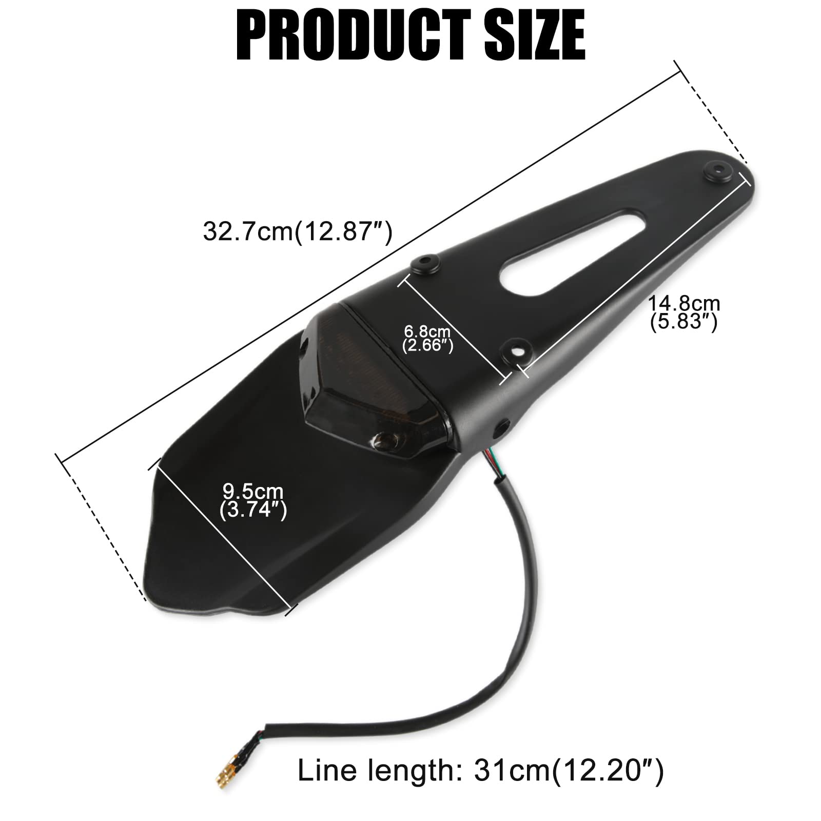 リアフェンダー ブラック テールライト付き Amazon | DREAMIZER リアフェンダー ブラック 12V LED テール