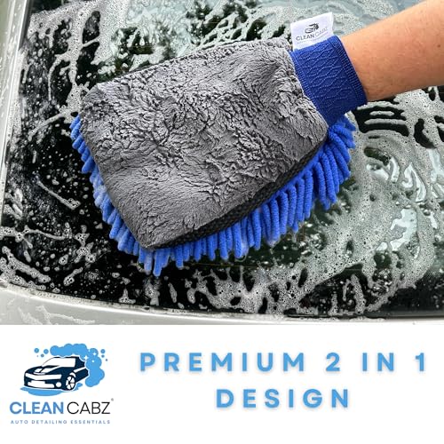 CleanCabz®: Premium 2x Professional Car Wash Mitt - Microfibre Wash Mitt & Microfiber Detailing Glove 2 in 1 Car Cleaning Glove - Image 6