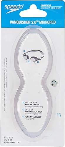 Vista 51 de Speedo Vanquisher 2.0 - Antiparras unisex espejadas, para adultos Negro/Jade/Diamante Esmeralda