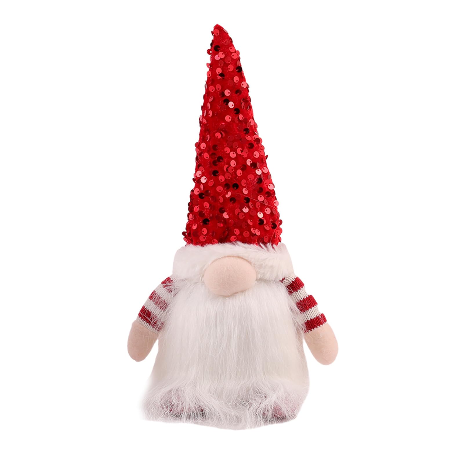 Hsioluted Sequins Christmas Gnomes with LED Light Scandinavian Tomtes Farmhouse Kitchen Tiered Tray Scandinavian Decoration 2024 Faceless Doll