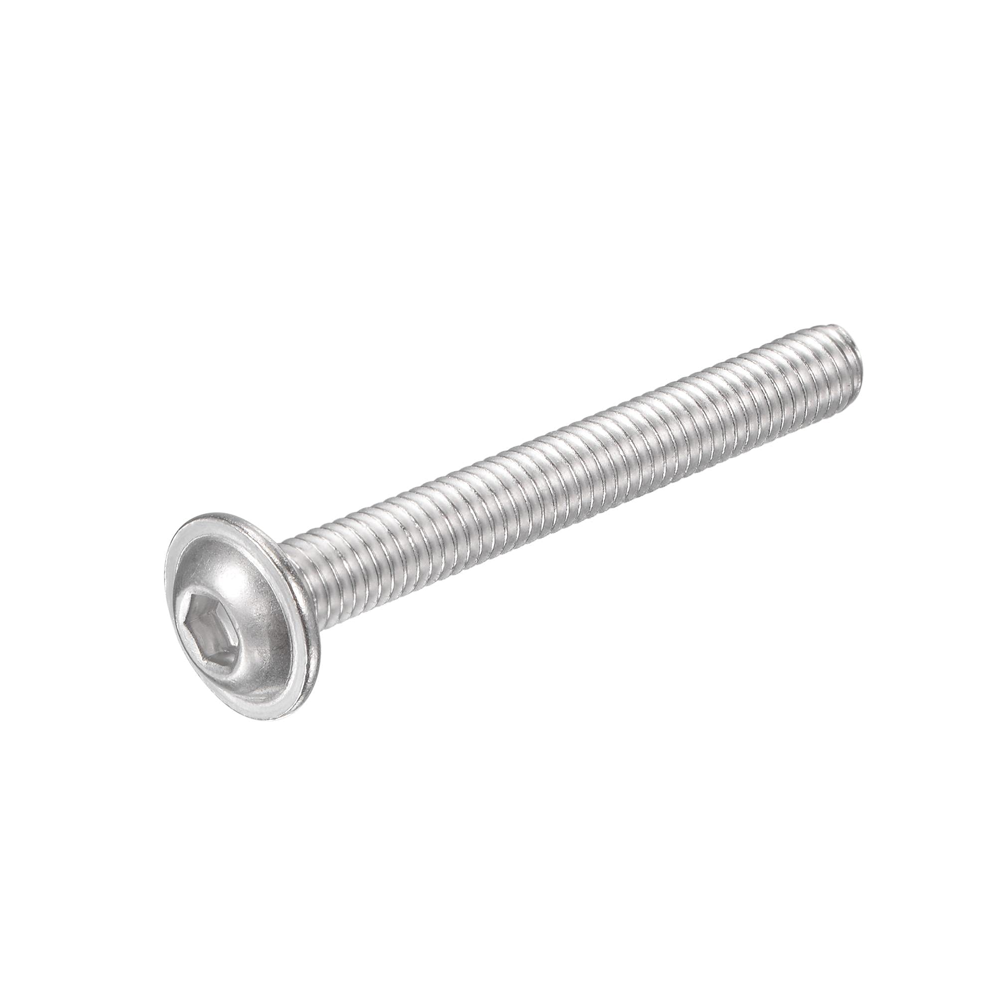 Uxcell 50-Pack M6x6mm Flanged Button Head Screws - 304 Stainless Steel, Hex Socket, For Furniture, Auto & DIY Projects