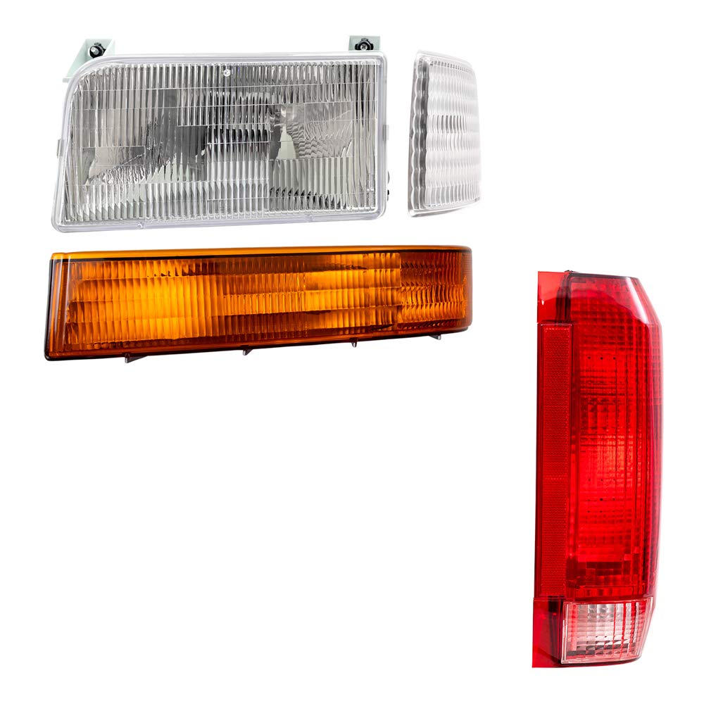 Brock Replacement 8 Piece Lights Set Headlights Tail Lights and Signal Lights Kit