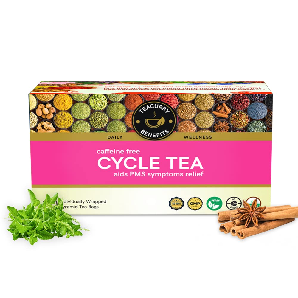 TEACURRY She Cycle Tea for Her PMS Tea (30 Tea Bags | 1 Month Pack) | Womens health tea for pain relief, period cramp relief, bloating relief - period pain relief products (B0BVG4GTPC) Amazon Price History, Amazon Price Tracker