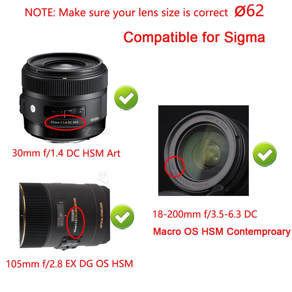 Objektivdeckel 62mm 2er Set - Passend Für Tamron, Nikon & Sony Objektive