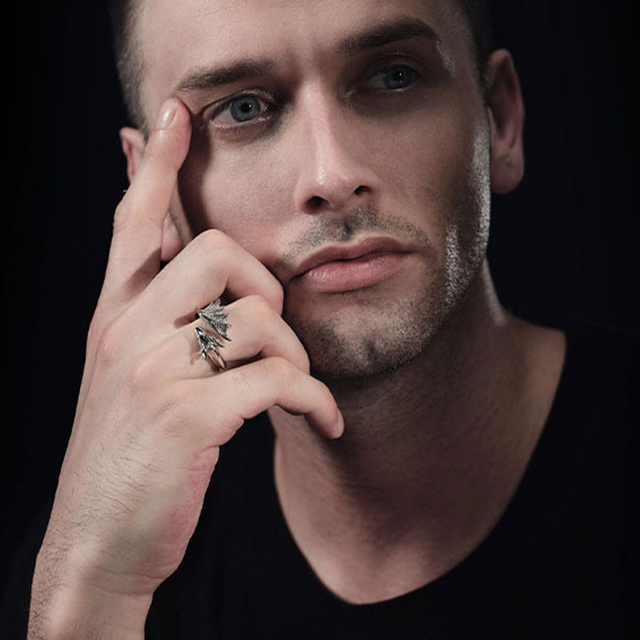 Bague Viking pour homme, ouverture réglable, design dragon volant, bijoux rétro punk hip hop gothique unisexe vintage, cadeau d'anniversaire/Noël pour hommes, garçons et femmes