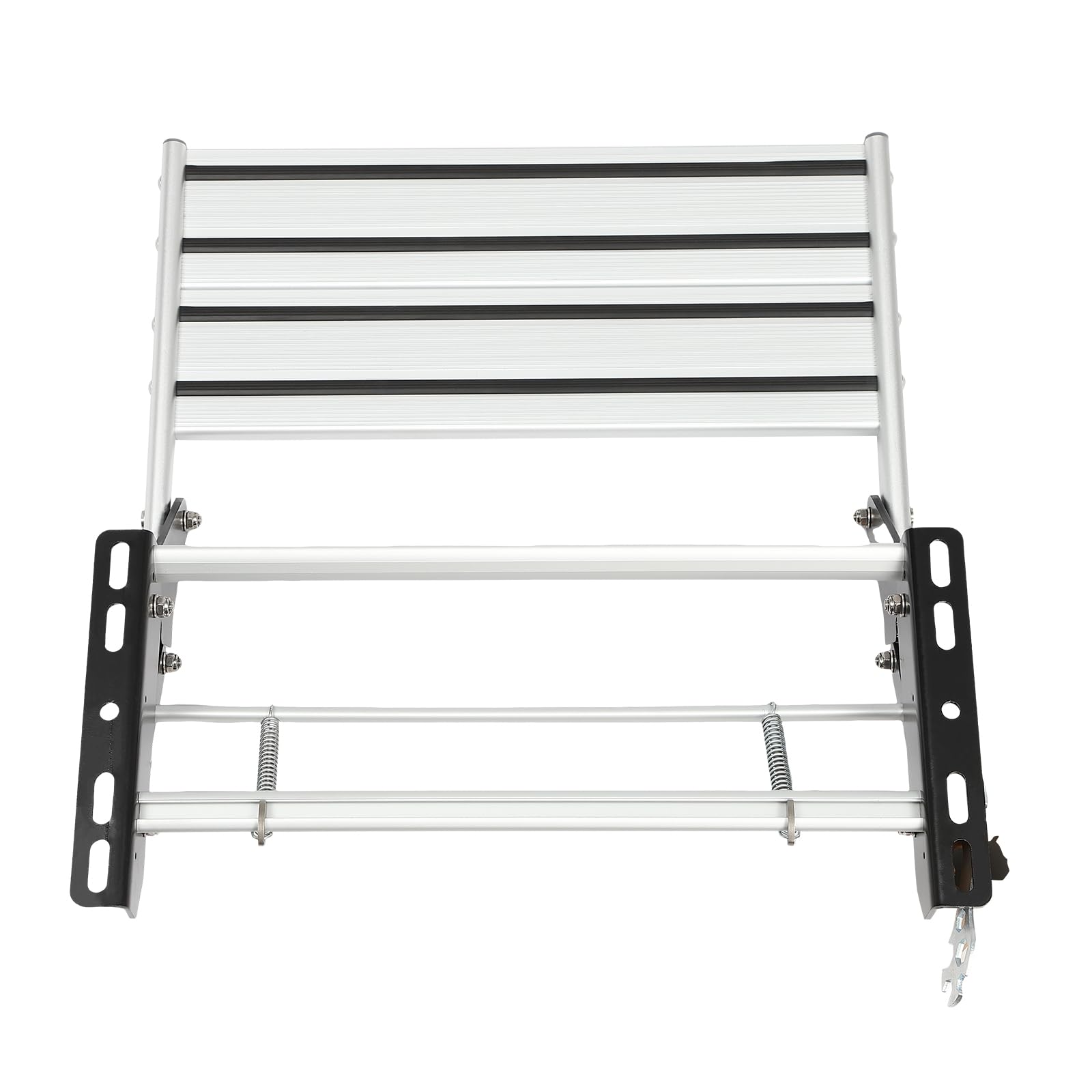 Gradino Pieghevole Manuale Singolo per Camper, Gradino di Accesso in Lega di Alluminio, Portata Max. 150 kg, Pedale Telescopico Antiscivolo, Gradino da Campeggio per Camper, Rimorchi Viaggio, Camion