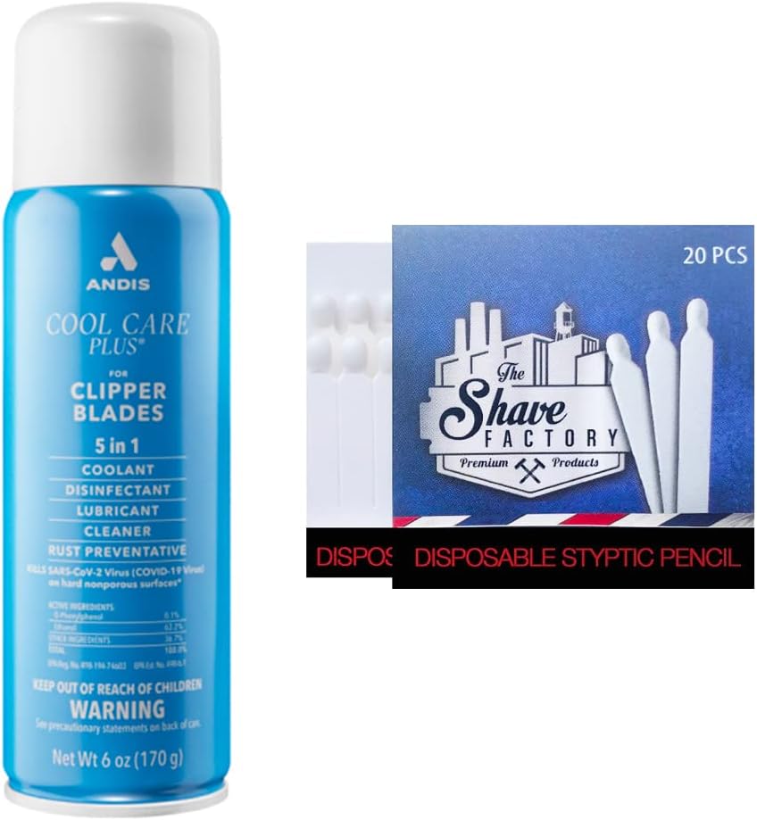 The Shave Factory ClipperCare Plus+ 6-in-1 Spray – Lemon Scent – 500ml MEGA Size – Cleans, Lubricates, Disinfects & Cools Clippers & Trimmers & Clippercide